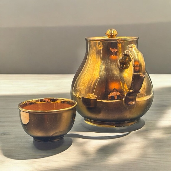 G&S Ltd. Gibson and Sons Burslem.Copper Toned Lustreware. Vintage Ceramic Teapot - Picture 5 of 10